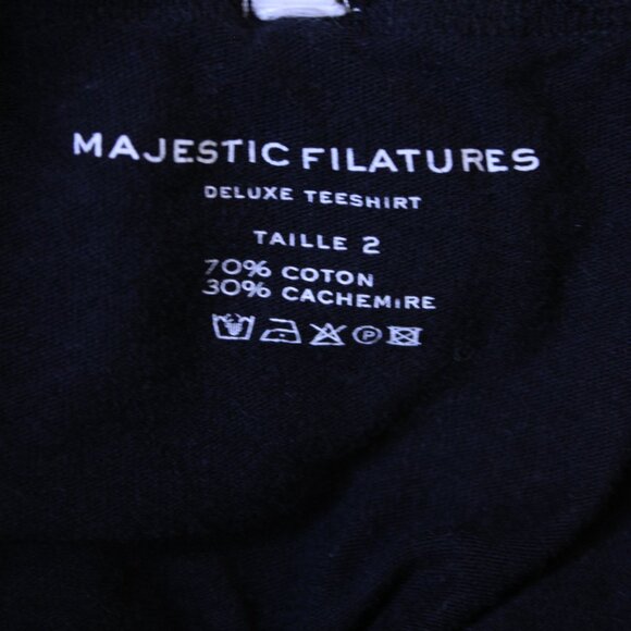 Majestic Filatures Cashmere Cotton Turtleneck in Black, Size 2 - Picture 8 of 8